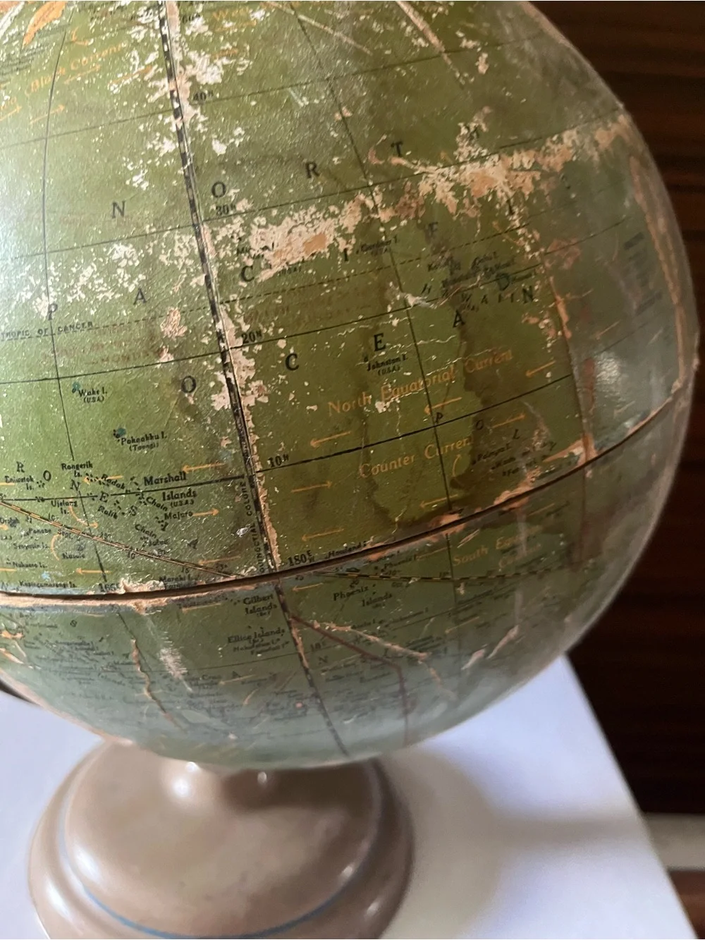 Vintage Green and Brown Decorative Globe - Home Accents